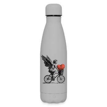 Ange du cœur à vélo - Bouteille isotherme SOFT TOUCH 500 ml - gris - Devant