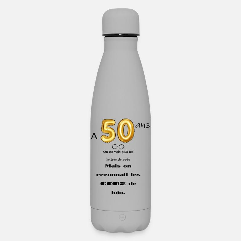 50 ans - Bouteille isotherme SOFT TOUCH 500 ml - gris