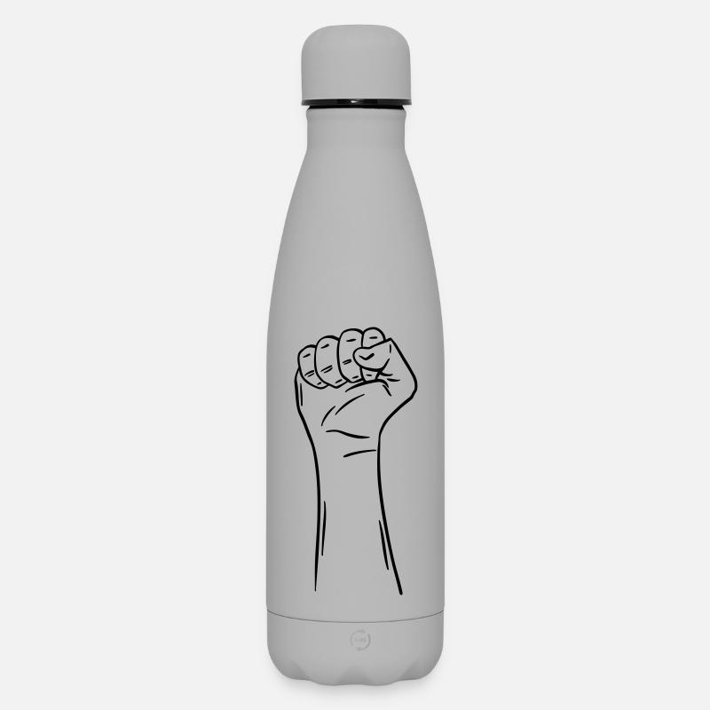 Hand Faust 2 / Faust / Kampf / Protest - Matte Thermosflasche 500 ml - Grau