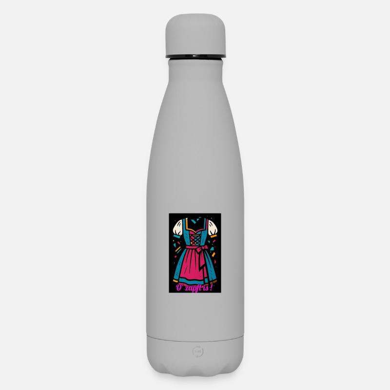 Traditionelles Dirndl mit moderner Farbpalette - Matte Thermosflasche 500 ml - Grau