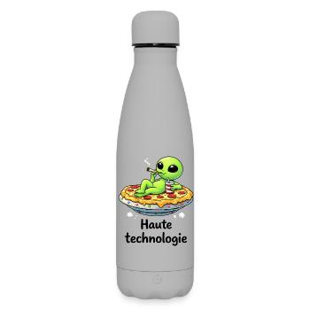 High tech – Alien relax and quirky humor - Matte Insulated Water Bottle 500 ml - grey - Front
