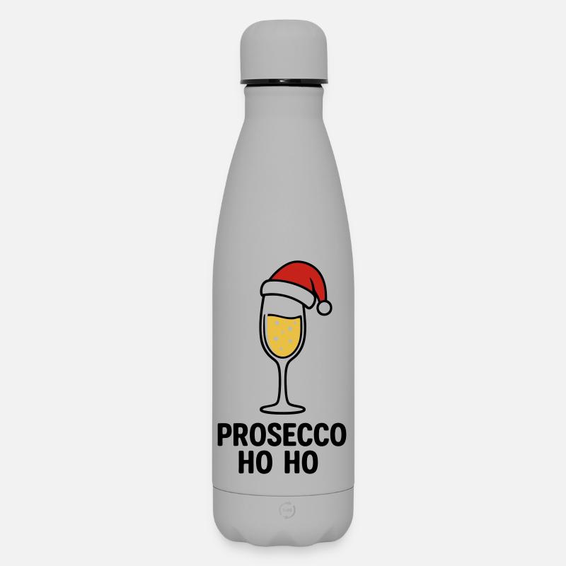 Prosecco Ho Ho – Pull de Noël au prosecco - Bouteille isotherme SOFT TOUCH 500 ml - gris