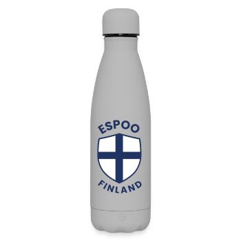 Espoo Finland's shield design - Matte Insulated Water Bottle 500 ml - grey - Front