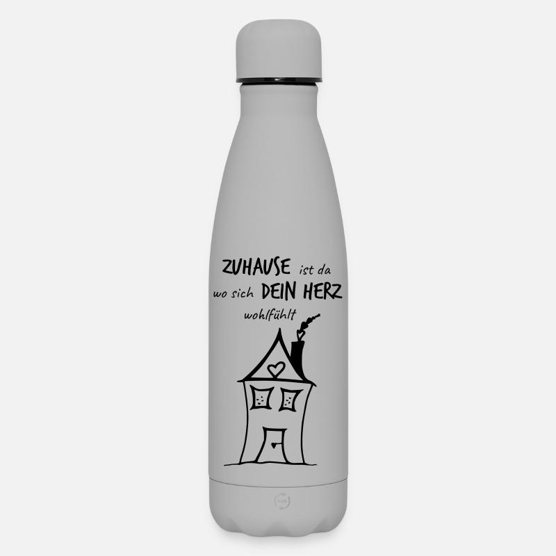 HERZensHÄUSCHEN - Das Original by heavenlygoods - Matte Insulated Water Bottle 500 ml - grey