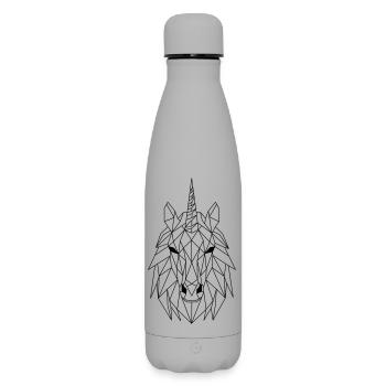 Polygone licorne - Bouteille isotherme SOFT TOUCH 500 ml - gris - Devant