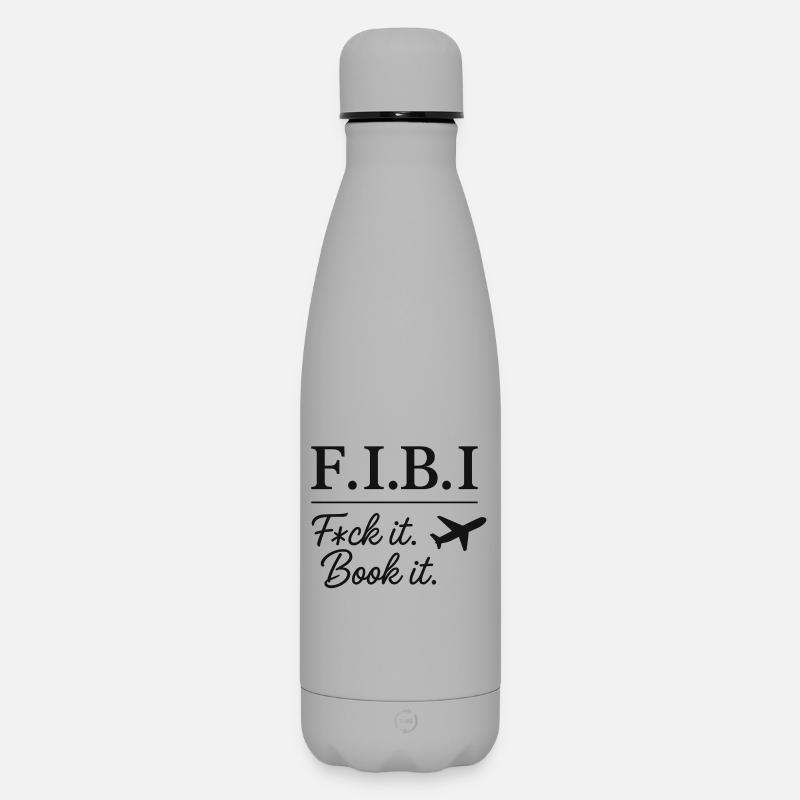 Motif de vol F.I.B.I. - Bouteille isotherme SOFT TOUCH 500 ml - gris