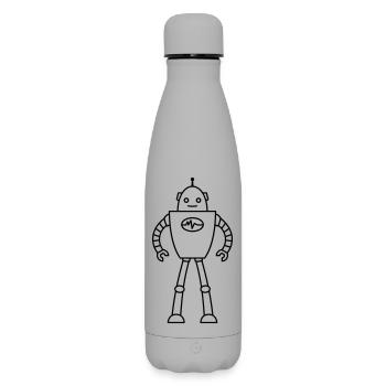 Robots du futur – Chemise de nerd de science-fiction IA - Bouteille isotherme SOFT TOUCH 500 ml - gris - Devant