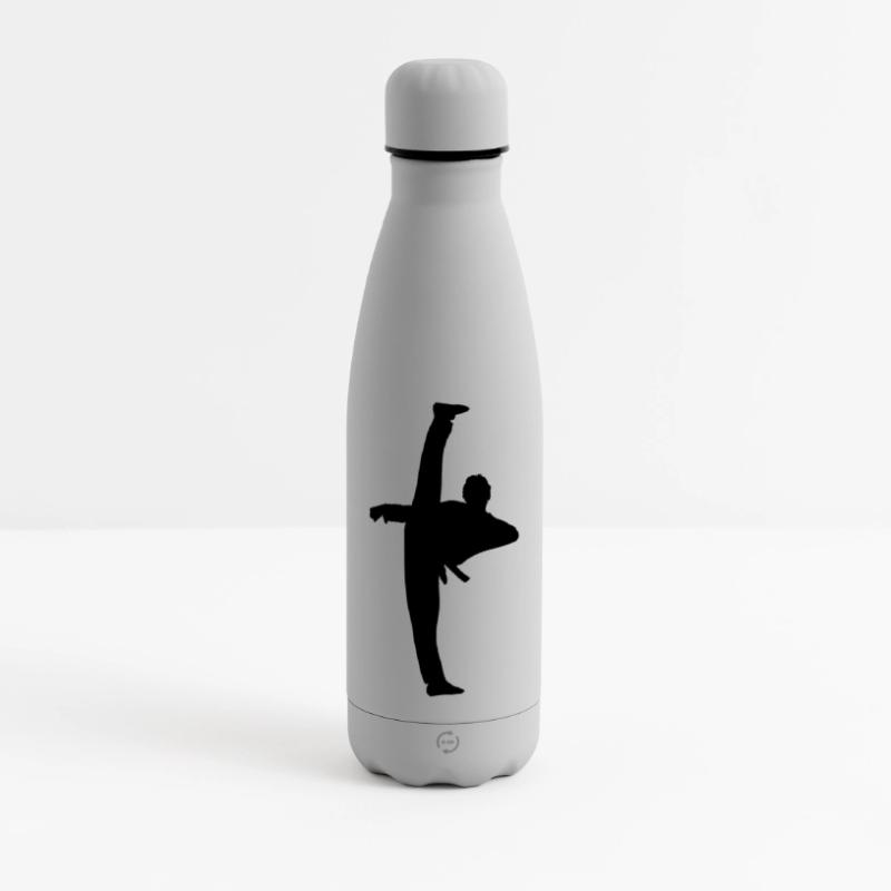 High Kick von Taekwondo oder Karate Schattenfigur Matte Thermosflasche 500 ml