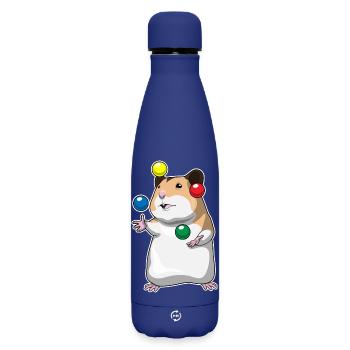 Hamster Jongleur Jonglieren - Matte Thermosflasche 500 ml - Dunkelblau  - Vorne