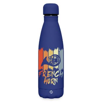 French Horn Vintage Look - Matte Insulated Water Bottle 500 ml - dark blue  - Front