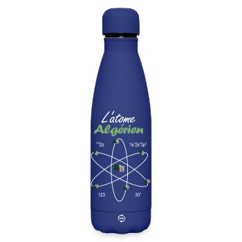 The Algerian Atom Flag Algeria Science - Matte Insulated Water Bottle 500 ml - dark blue  - Front