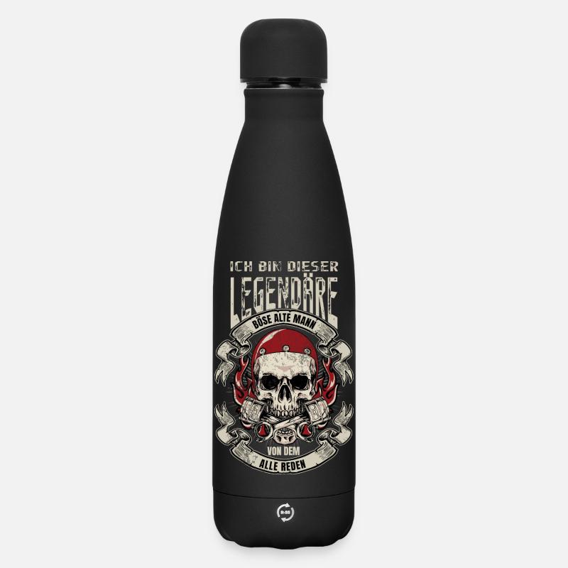 Ich bin der Legändere Böse alte Mann - Matte Thermosflasche 500 ml - Schwarz
