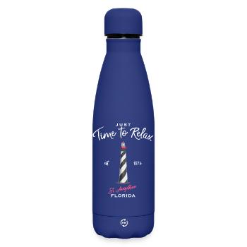 Floride, St. Augustine Lighthouse, États-Unis - Bouteille isotherme SOFT TOUCH 500 ml - bleu foncé  - Devant