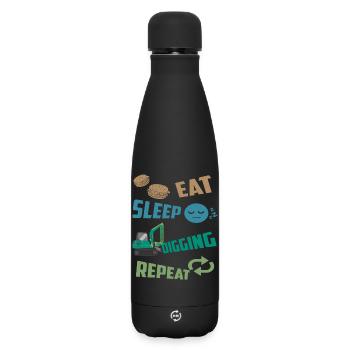 Baggerfahrer - Matte Thermosflasche 500 ml - Schwarz - Vorne
