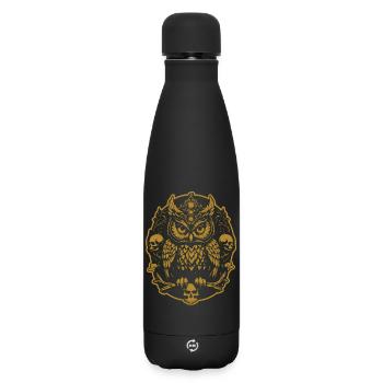 Mystic Owl Sitting on a Skull - Matte Insulated Water Bottle 500 ml - black - Front