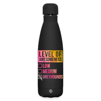 Windhund - Matte Thermosflasche 500 ml - Schwarz - Vorne
