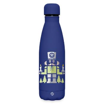 Mineur de Casse-Noisette – Symbole artistique des Monts Métallifères - Bouteille isotherme SOFT TOUCH 500 ml - bleu foncé  - Devant