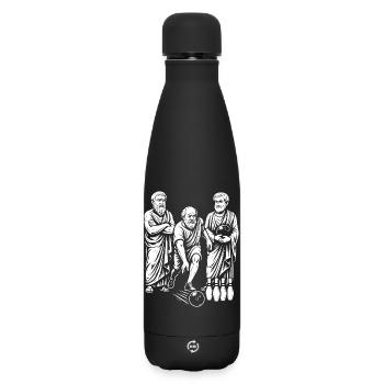 Les philosophes grecs antiques jouent au bowling - Bouteille isotherme SOFT TOUCH 500 ml - noir - Devant