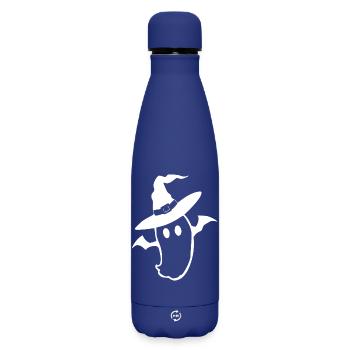 Halloween_T shirt_Gespenst_weiss_spooky_cute - Bouteille isotherme SOFT TOUCH 500 ml - bleu foncé  - Devant