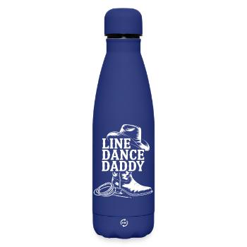 Motif de papa en ligne de cowboy - Bouteille isotherme SOFT TOUCH 500 ml - bleu foncé  - Devant