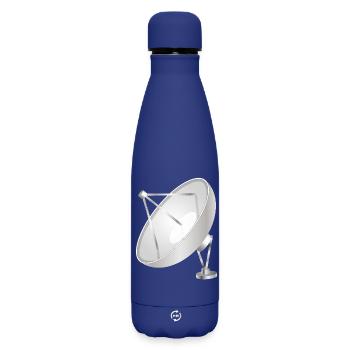 Satellite dish with a clear modern look - Matte Insulated Water Bottle 500 ml - dark blue  - Front