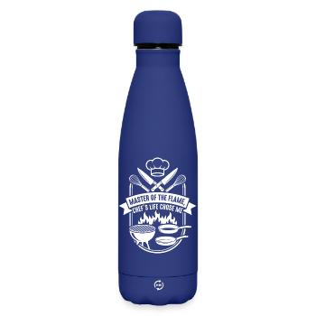 Héros Grill Maître de la Flamme - Bouteille isotherme SOFT TOUCH 500 ml - bleu foncé  - Devant