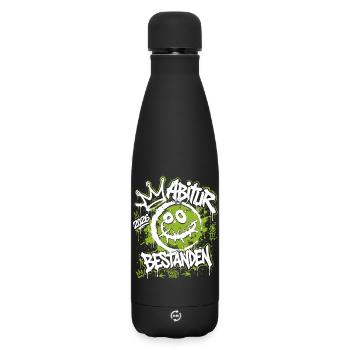 Graffiti Zombie Street Art Grün Abitur 2026 - Matte Thermosflasche 500 ml - Schwarz - Vorne