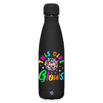 Retro Back to the 80s Vintage Design - Matte Insulated Water Bottle 500 ml - black - Front
