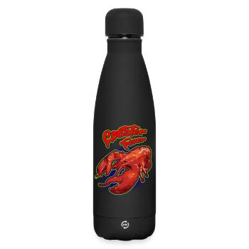Retro barbecue art with lobster design - Matte Insulated Water Bottle 500 ml - black - Front