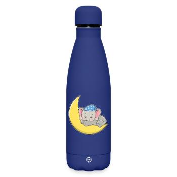 Lune éléphant - Bouteille isotherme SOFT TOUCH 500 ml - bleu foncé  - Devant