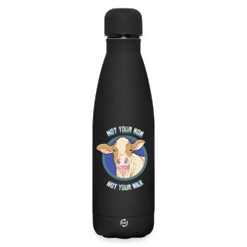 Cow Milk Dairy Products Vegan - Matte Insulated Water Bottle 500 ml - black - Front