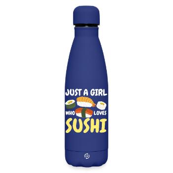 Sushi Japanisch Kawaii Sushi-Liebhaber - Matte Thermosflasche 500 ml - Dunkelblau  - Vorne