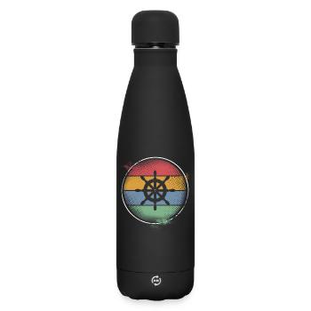 Steuerrad - Matte Thermosflasche 500 ml - Schwarz - Vorne