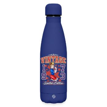 1973 Année de naissance Anniversaire Vintage Rockabilly - Bouteille isotherme SOFT TOUCH 500 ml - bleu foncé  - Devant