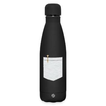 Chest pocket with ballpoint pen - Matte Insulated Water Bottle 500 ml - black - Front