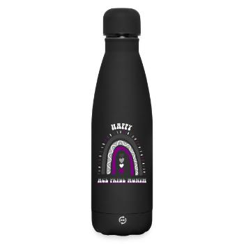 Happy Ace Pride Mois Asexuel Boho Rainbow - Bouteille isotherme SOFT TOUCH 500 ml - noir - Devant