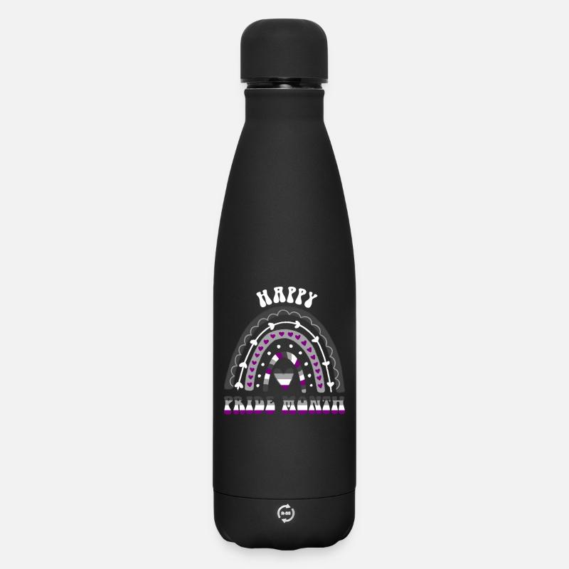 Happy Pride Month Ace Pride Regenbogen - Matte Thermosflasche 500 ml - Schwarz