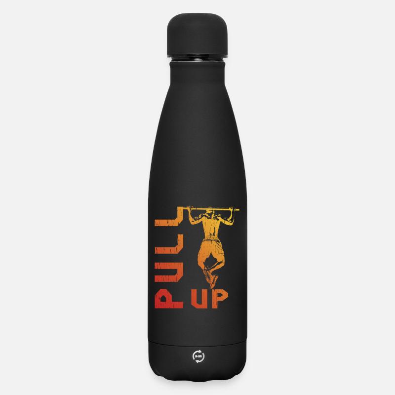 Gradient pull-up silhouette - Matte Insulated Water Bottle 500 ml - black