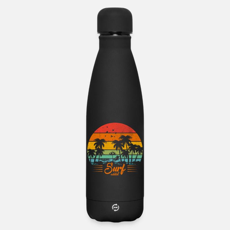 Surf addict - Bouteille isotherme SOFT TOUCH 500 ml - noir