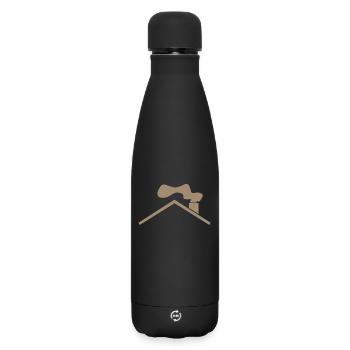 Haus Dach - Matte Thermosflasche 500 ml - Schwarz - Vorne