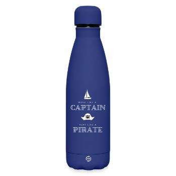 Work like a Captain play like a Pirate - Sailing T - Matte Thermosflasche 500 ml - Dunkelblau  - Vorne