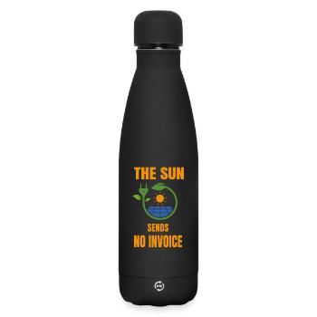Sun No bill solar system solar power - Matte Insulated Water Bottle 500 ml - black - Front