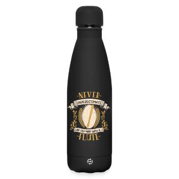 Flûte Musicien Instrument Cuivres Musique Cadeau - Bouteille isotherme SOFT TOUCH 500 ml - noir - Devant