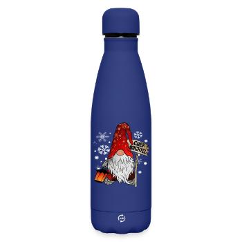 Chef Wichtel mit Schneeflocken Christmas Gnome - Matte Thermosflasche 500 ml - Dunkelblau  - Vorne