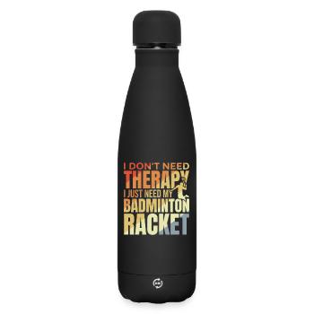 Badmintonspieler Spruch - Matte Thermosflasche 500 ml - Schwarz - Vorne