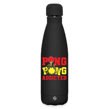 Blague sur le tennis de table - Bouteille isotherme SOFT TOUCH 500 ml - noir - Devant