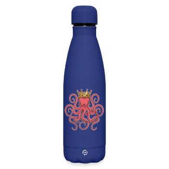 Couronne de pieuvre - Bouteille isotherme SOFT TOUCH 500 ml - bleu foncé  - Devant