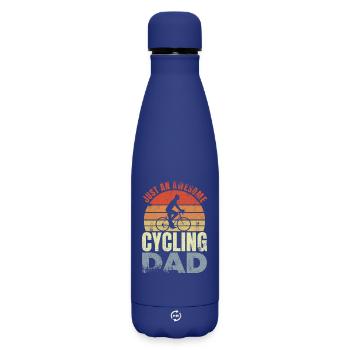Fahrradfahrer Papa - Matte Thermosflasche 500 ml - Dunkelblau  - Vorne