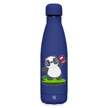 Panda Book - Matte Insulated Water Bottle 500 ml - dark blue  - Front
