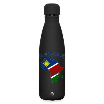 Namibia Map of Africa used - Matte Insulated Water Bottle 500 ml - black - Front